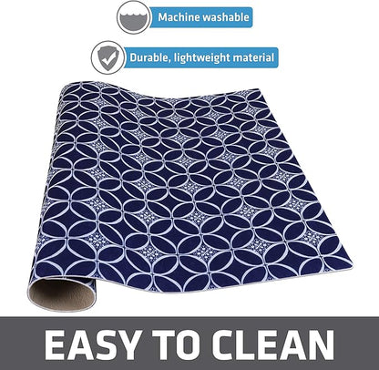 Drymate Jumbo XL Dish Drying Mat (19”x24”), Low-Profile, Super Absorbent, Quick Dry Fabric, Waterproof & Slip-Resistant, for Kitchen Counter, Trimmable, Easy to Clean (USA Made)(Indigo) - Image 6