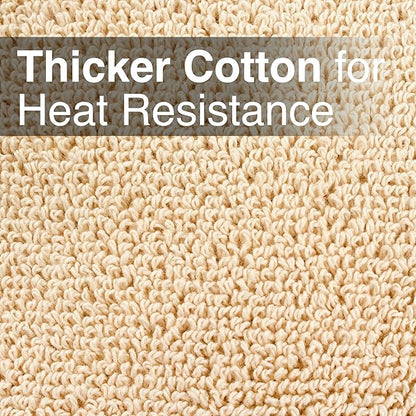 RITZ Terry Pocket Mitt & Hot Pad: Unparalleled Heat Resistant, Durable 100% Cotton – Ergonomically Designed for Optimal Grip – Easy-Care Machine Washable – 2-Pack, Latte - Image 4
