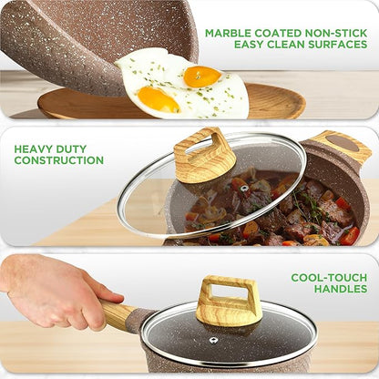 NutriChef 22‑Piece Non‑Stick Ceramic Pots and Pans Set – For All Cooktops Including Induction – PTFE & PFAS Free, Includes Bakeware & Utensils - Image 5