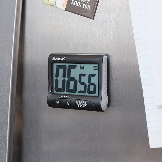 Lavatools KT1 Digital Kitchen Timer & Stopwatch, Large Display, Bold Digits, Simple Operation, Loud Alarm, Magnetic Kickstand for Cooking and Classroom - Image 5