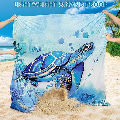 WIWIGO Beach Blanket Waterproof Sandproof Beach Mat 79" X 83"/10'x9'for 2-8 Adults Quick Drying Outdoor Picnic Mat Beach Accessories for Travel, Camping, Hiking - Image 4