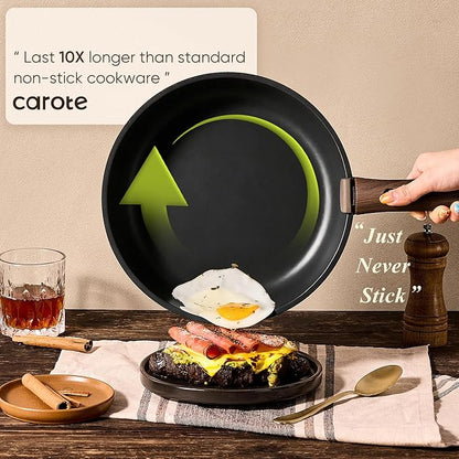 CAROTE 33pcs Pots and Pans Non Stick, Cookware Sets Detachable Handle, Induction Kitchen Pots and Pans,NonStick Cooking Set, Oven/Dishwasher/Fridge Safe, Space Saving - Image 5
