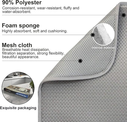 2 Pack Dish Drying Mat, Dish Drying Mats for Kitchen Counter, Microfiber Dish Dryer Mat, Large 20" x 15" Drainer Mats, Highly Absorbent, Machine Washable (Gray) - Image 4