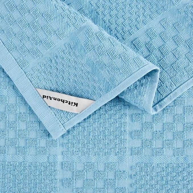 KitchenAid Quilted Cotton Terry Cloth Oven Mitt, Pot Holder, Kitchen Towel 4-Pack Set, Heat Resistant, Silicone Grip, Gift Set, Blue Velvet, 16"x26", 7"x13" & 7"x10" - Image 8