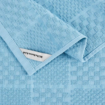 KitchenAid Quilted Cotton Terry Cloth Oven Mitt, Pot Holder, Kitchen Towel 4-Pack Set, Heat Resistant, Silicone Grip, Gift Set, Blue Velvet, 16"x26", 7"x13" & 7"x10" - Image 8