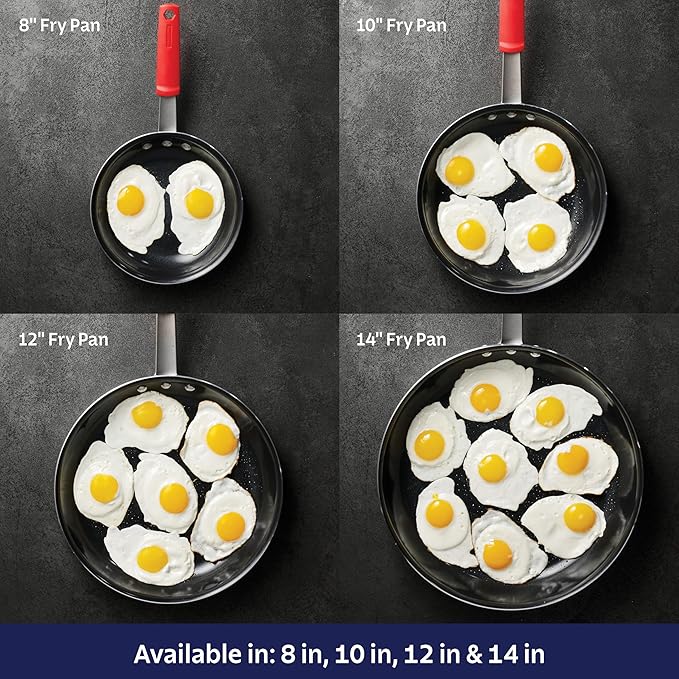 Tramontina Professional 8-Inch Non Stick Small Frying Pan, Heavy-Gauge Aluminum Skillet with Reinforced Nonstick Coating, Red Handle, Dishwasher and Oven Safe - Image 5