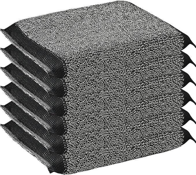 Steel Wool Scrub Sponges Kitchen, Reusable Dish Scrubber Sponge, for Pots, Pans, Gentle and Scratch Free - 6 Pack Black by Unknown