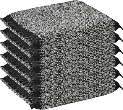 Steel Wool Scrub Sponges Kitchen, Reusable Dish Scrubber Sponge, for Pots, Pans, Gentle and Scratch Free - 6 Pack Black by Unknown