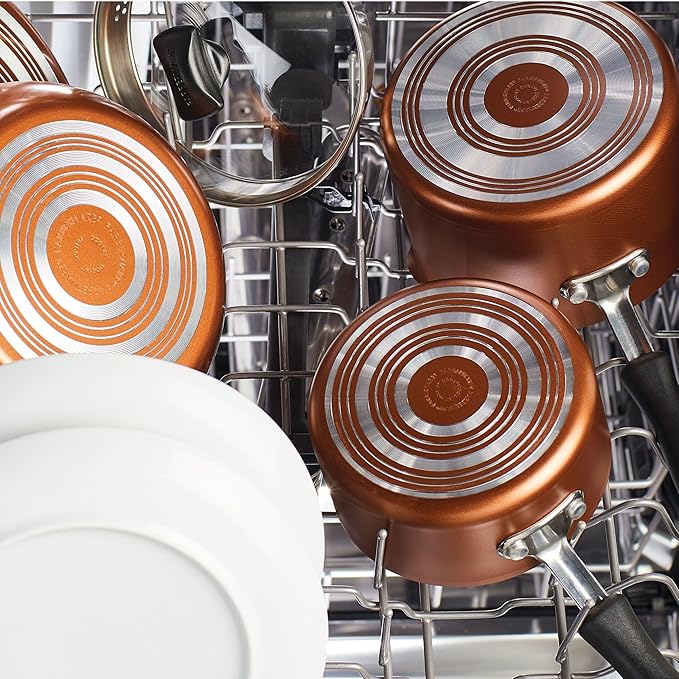 Farberware Cookstart DiamondMax Nonstick Cookware/Pots and Pans Set, Dishwasher Safe, Includes Baking Pan and Cooking Tools, 15 Piece - Copper - Image 8