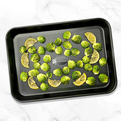Baker's Secret Baking Sheet Pan Set, 3x Cookie Sheets for Oven, Diamond Texture Premium Air Flow Circulation, Set of 3 Baking Trays, Extra Thick 0.6mm with Diamond Base PFOA, PFOS, PTFE and PFAS free - Image 8