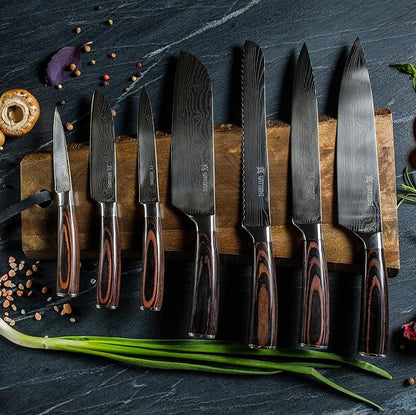 Yatoshi Professional Kitchen Knife Set, 15 Pieces, High Carbon Stainless Steel, Ergonomic Handle - Image 2