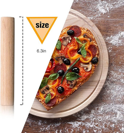 Patelai 3 Pieces Small Wooden Rolling Pin, Dumpling Dough Roller Wooden Mini Rolling Pins Kitchen Utensil Tool for Fondant, Pasta, Bread, Pastry, Cookies, Pizza, Pie, Cylinder Style, 6.3 Inch - Image 2