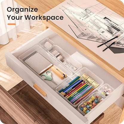 【Military Grade】A-LuGei Drawer Organizer, 【】 Makeup organizer, 【Holds 177 Items】 Bathroom Organizers and Storage, Organization and Storage, Desk Drawer Organizer for Bathroom Vanity - Image 3