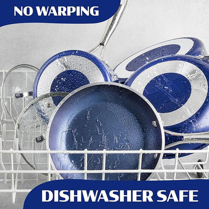 Granitestone Ceraluxe 20 Pc Ceramic Cookware Set Nonstick, Complete Pots and Pans Set Non Stick with 5 Pc Bakeware Set, Deep Frying Pan Set, & Steamer, Non Toxic PFOA Free, Oven & Dishwasher Safe - Image 9