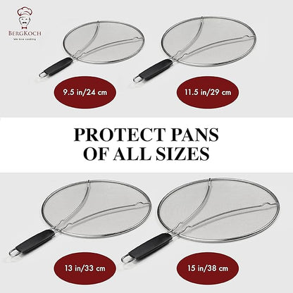 Splatter Screen for Frying Pan - 15 Inch Stainless Steel Grease Splatter Guard - Cover Oil Splash when Sizzling Bacon, Cooking Fried Chicken or Popcorn - Image 9
