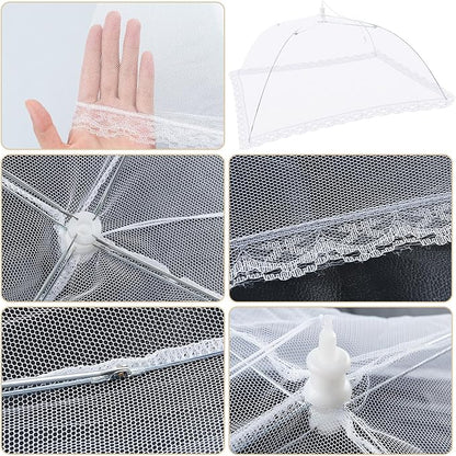 (6 Pack) ESFUN Food Net Covers for Outside, 17"x 17" Large Outdoor Food Cover Mesh Screen Tents Umbrella Fly Food Covers for Picnics, Parties, BBQ, Camping, Reusable and Collapsible - Image 7