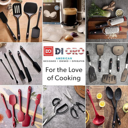 DI ORO Silicone Spatula Set - Rubber Kitchen Spatulas for Baking, Cooking, & Mixing - 600°F Heat-Resistant & BPA Free Silicone Scraper Spatulas for Nonstick Cookware - Dishwasher Safe (3pc, Black) - Image 9