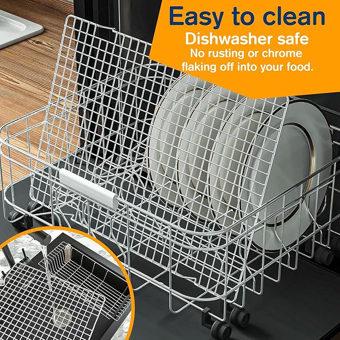 2PCS Cooling Racks for Cooking and Baking -11.65''x16.85''Heavy Duty Stainless Steel Wire Rack for Baking, Grilling, Roasting - Oven & Dishwasher Safe - Fits Half Sheet Pan（Silver） - Image 5