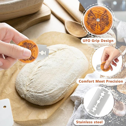 UFO Bread Lame Cutter for Homemade Sourdough,Bread Scorer Tool for Sourdough with 5 Blades and Case,Slashing Tool Bread Cutting Knife for Artisan Bread and Baguette Makers,Butterfly - Image 5