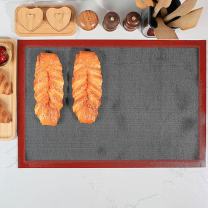 Perforated Silicone Baking Mat for Full Size Sheet Pan, Non-Stick Eclair Baking Mat for 18x26 Commercial Pan, Reusable Cookie Sheet Liner for Commercial Oven Use 1 PCS