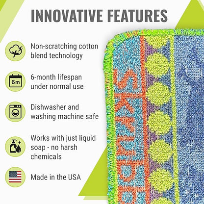 Wet-It Skrubba Non-Scratch Scouring Pad – European Scrubby Sponge for Kitchen Cleaning, Pots, Pans, Glass & Cookware – Durable Reusable Pad with Fun Chicken Design - Image 2
