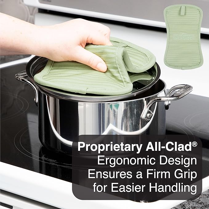 All-Clad Premium Pot Holder & Hot Pad: Heat Resistant to 500 Degrees - 100% Cotton, 10"x6.25" Hot Pad for Kitchen and Barbeque, (1-Pack), Fennel - Image 6