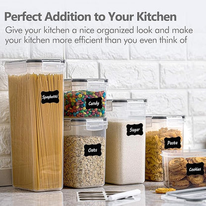 CHEFSTORY Airtight Food Storage Containers Set, 14 PCS Kitchen Storage Containers with Lids for Flour, Sugar and Cereal, Plastic Dry Food Canisters for Pantry Organization and Storage - Image 6