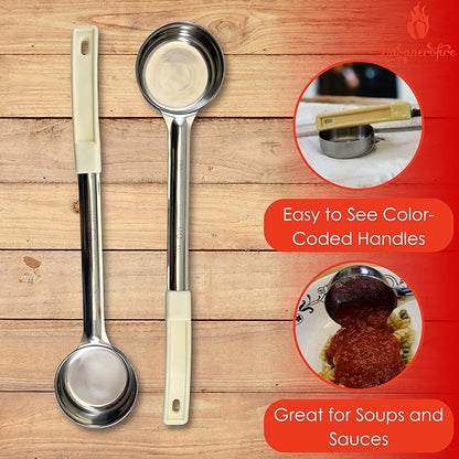 3 Ounce Solid Stainless Steel Portion Control Ladle Spoon for Measuring and Serving; Commercial Grade Serving Scoops [Pack of 12] - Image 2