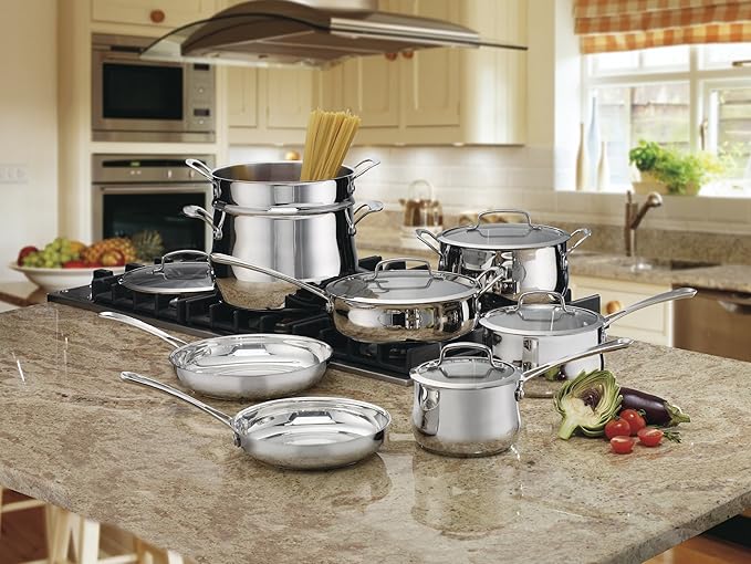 Cuisinart Contour Stainless 13-Piece Cookware Set,Silver - Image 2