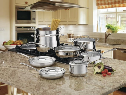 Cuisinart Contour Stainless 13-Piece Cookware Set,Silver - Image 2
