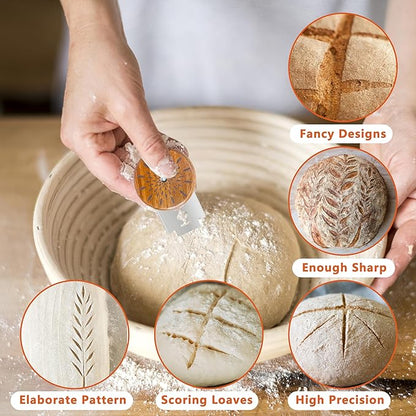 UFO Bread Lame Cutter for Homemade Sourdough,Bread Scorer Tool for Sourdough with 5 Blades and Case,Slashing Tool Bread Cutting Knife for Artisan Bread and Baguette Makers,Aurora