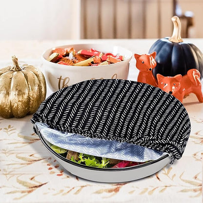 10Pcs Reusable Bowl Covers In 5 Size, Stretch Cloth Fabric Dish Cover Kitchen Storage Containers Lids for Fruits Food Leftover Dough Bread Proofing