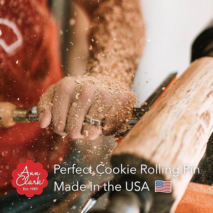 Perfect Cookie Rolling Pin 1/4-in. Fixed Depth Hardwood Made in the USA by Ann Clark - Image 6