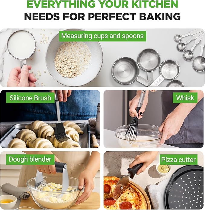 NutriChef 42-Piece Ultimate Nonstick Bakeware Set - Carbon Steel Baking Pans, Everyday Baking Tools, Oven Mitts, & More - Ideal for Baking Delicious Savory & Sweet Treats - Complete Set for Bakers - Image 7