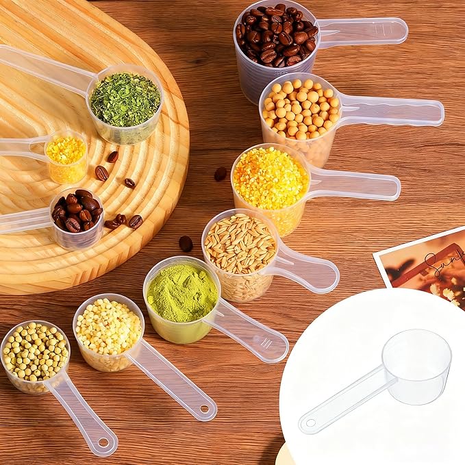 1g/2ml Measuring-Spoons Scoop for Creatine,Powders,Cooking,Recipes,Lab,Food Grade PP Material,BPA-free,Meets FDA Standards，2-Packs(With milliliter scale marking) White