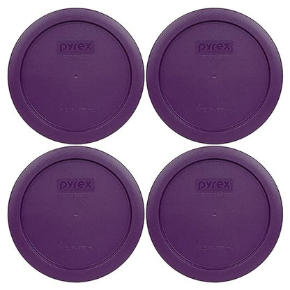 Pyrex 7201-PC Round 4 Cup Storage Lid for Glass Bowls (4, Purple) by Pyrex