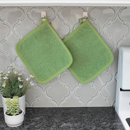 RITZ Terry Potholder & Hot Pad: Unparalleled Heat Resistant, Durable 100% Cotton – Ergonomically Designed for Optimal Grip – Easy-Care Machine Washable – 4-Pack, Cactus/Paprika - Image 5