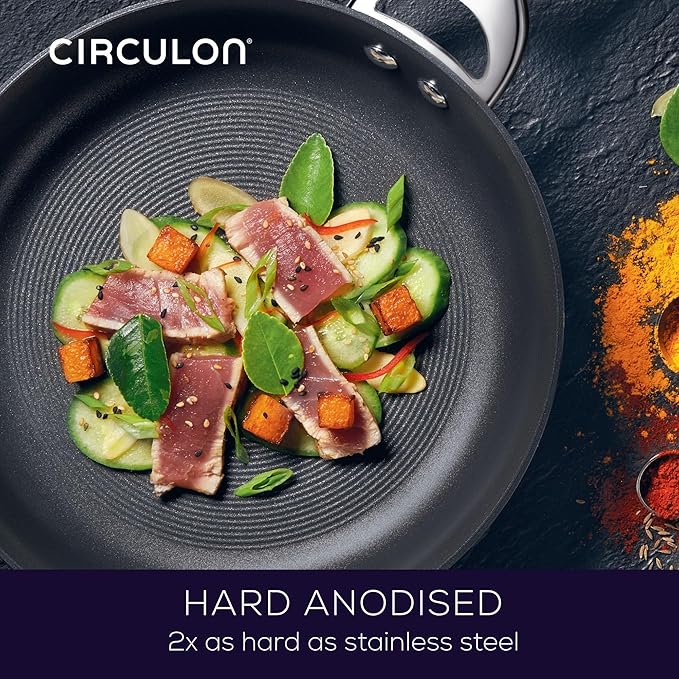 Circulon Symmetry Hard Anodized Nonstick Induction Frying Pan Twin Pack, 10-Inch and 12-Inch, Pan Sets for Cooking Nonstick, Black - Image 6
