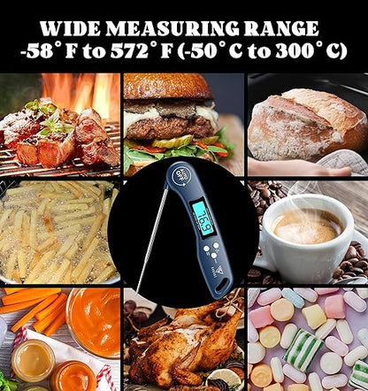 DOQAUS Digital Meat Thermometer, Instant Read Food Thermometer for Cooking with Backlit & Auto-Rotating Display, 4.6” Probe for Grilling, Baking, and Perfect BBQ - Blue - Image 7