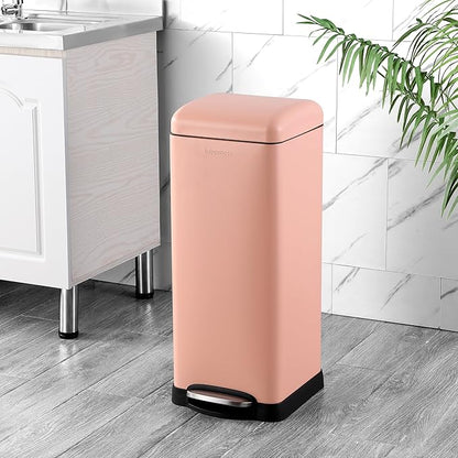 happimess HPM1007J Betty Retro 8-Gallon Step-Open Trash Can, Fingerprint Resistant, Modern, Minimalistic for Home, Kitchen, Laundry Room, Office, Bedroom, Bathroom, Flamingo Pink - Image 2