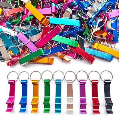 100Pcs Colored Aluminum Bottle Opener Keychain, Soda Beverage Beer Bottle Opener Keychain, for Kitchen/Wedding/Bar/Party by MTOMDY
