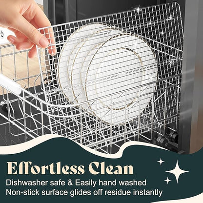 Cooling Racks for Cooking and Baking - 11.5"x16.5" Oven Safe Premium Stainless Steel Heavy Duty Baking Rack Tight-Wire, Fits Half Sheet Pan for Roasting & Grilling & Cooking - 1 Pack - Image 5