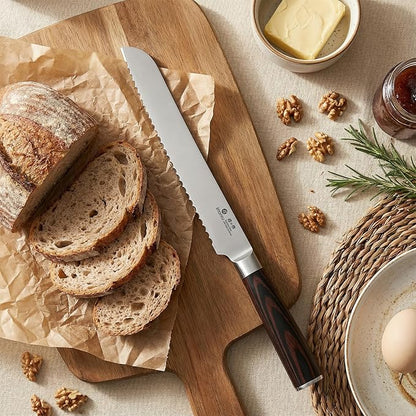 imarku 10 Inch Bread Knife for Homemade Bread Sourdough,German High Carbon Stainless Steel Serrated Knife with Ergonomic Handle,Ultra Sharp Razor Edge Slicing for Crusty Bread Cake,Mothers Day Gifts - Image 3