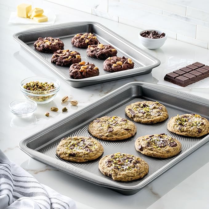 Circulon Bakeware Nonstick Cookie Pan Set, Cookie Sheets for Baking, 2-Piece, Gray - Image 2