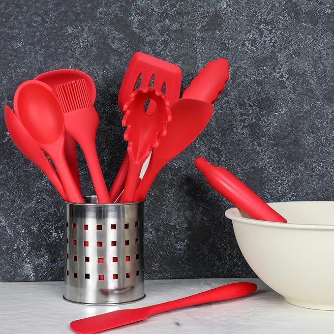 Chef Craft Premium Silicone Tongs, 12 inch, Red - Image 3
