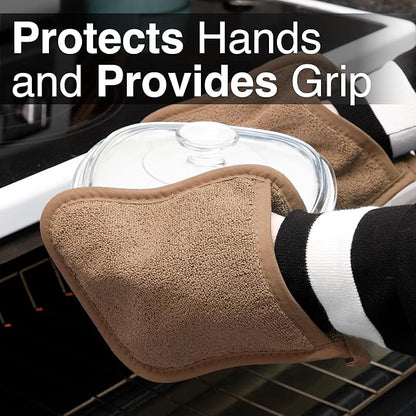 RITZ Terry Pocket Mitt & Hot Pad: Unparalleled Heat Resistant, Durable 100% Cotton – Ergonomically Designed for Optimal Grip – Easy-Care Machine Washable – 2-Pack, Mocha - Image 6