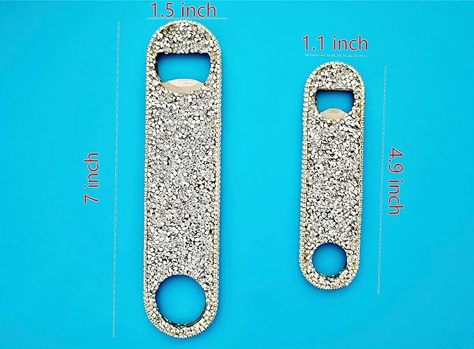 Beer Bottle Opener Diamond Bling Crystal Opener for Beer, Can, Soda Personalized Bartender Bottle Opener for Bar, Party, Travel,Church Package-2Pcs