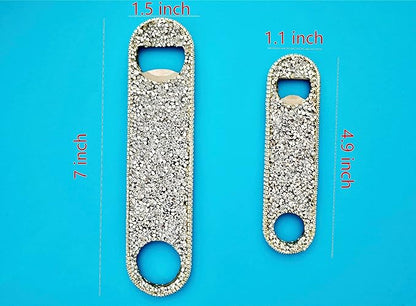 Beer Bottle Opener Diamond Bling Crystal Opener for Beer, Can, Soda Personalized Bartender Bottle Opener for Bar, Party, Travel,Church Package-2Pcs