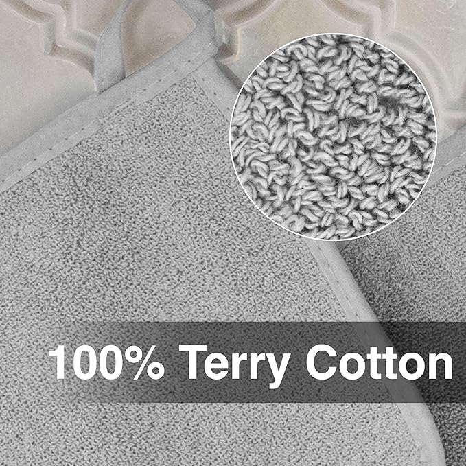 RITZ Terry Potholder & Hot Pad: Unparalleled Heat Resistant, Durable 100% Cotton – Ergonomically Designed for Optimal Grip – Easy-Care Machine Washable – 4-Pack, Titanium Grey - Image 2