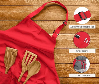 Utopia Kitchen 10 Pack Bib Apron Adjustable with 2 Pockets, Water and Oil Resistant, Cooking Kitchen Chef Apron for Women Men - Image 3